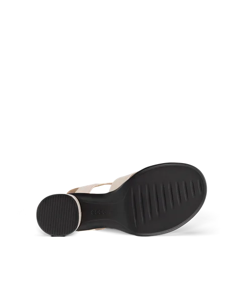 Ženski usnjeni sandali s peto ECCO® Sculpted Sandal LX 55 - Bež - S