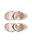 Women's ECCO® Sculpted Sandal LX 55 Leather Heeled Sandal - Beige - Top_Left_Pair