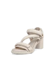 Women's ECCO® Sculpted Sandal LX 55 Leather Heeled Sandal - Beige - M