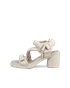 Damskie skórzane sandały na obcasie ECCO® Sculpted Sandal LX 55 - Beżowy - O