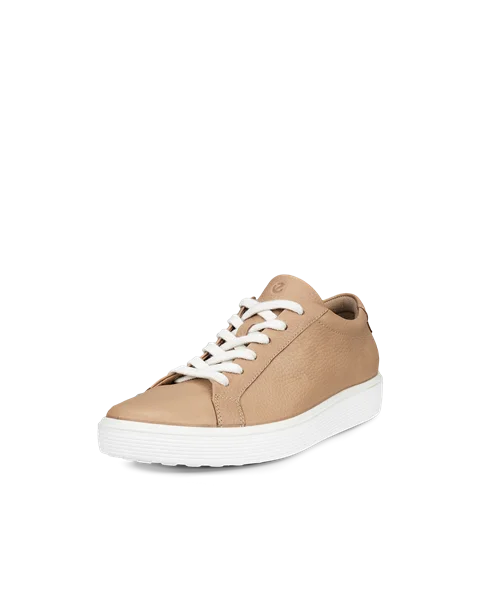 ECCO® Soft 60 Dames leren sneaker - Beige - M