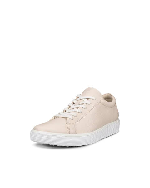 ECCO® Soft 60 Dames leren sneaker - Beige - M