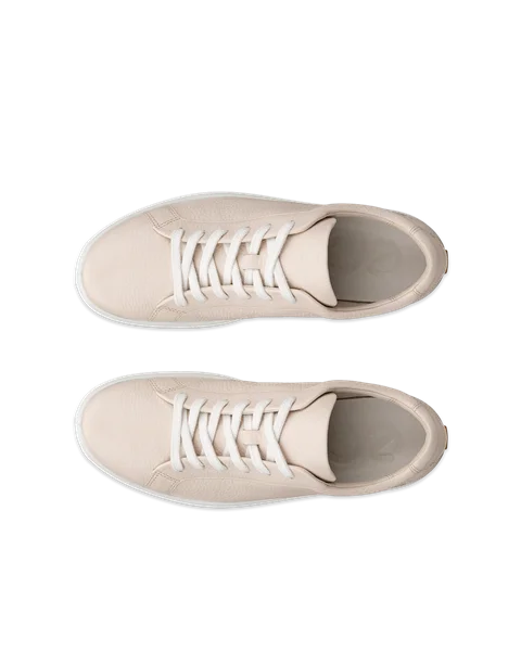 ECCO® Soft 60 Dames leren sneaker - Beige - Top_Left_Pair