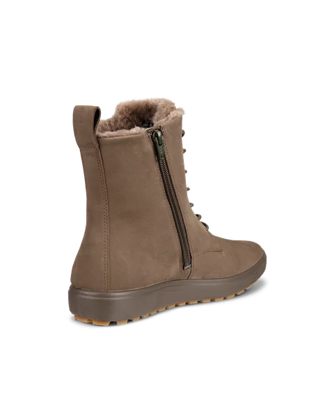 ECCO® Soft 7 TRED mellemhøj støvle i nubuck til damer - Beige - B