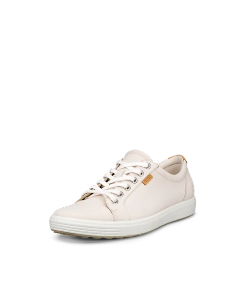 ECCO® Soft 7 Dames nubuck sneaker - Beige - M