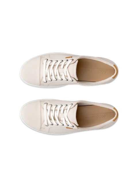 ECCO® Soft 7 Dames nubuck sneaker - Beige - Top_Left_Pair