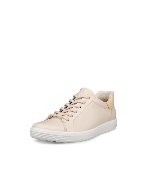 ECCO® Soft 7 sneakers i læder til damer - Beige - M