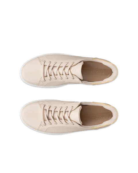 ECCO® Soft 7 sneakers i læder til damer - Beige - Top_Left_Pair