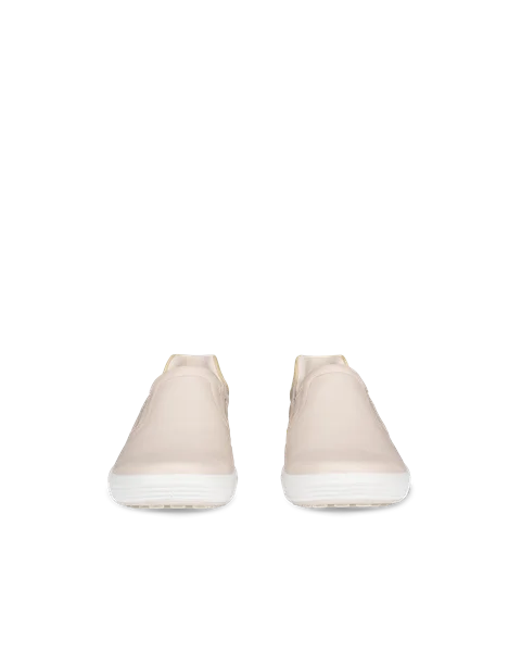 ECCO® Soft 7 dame sneakers skinn - Beige - Front_Pair