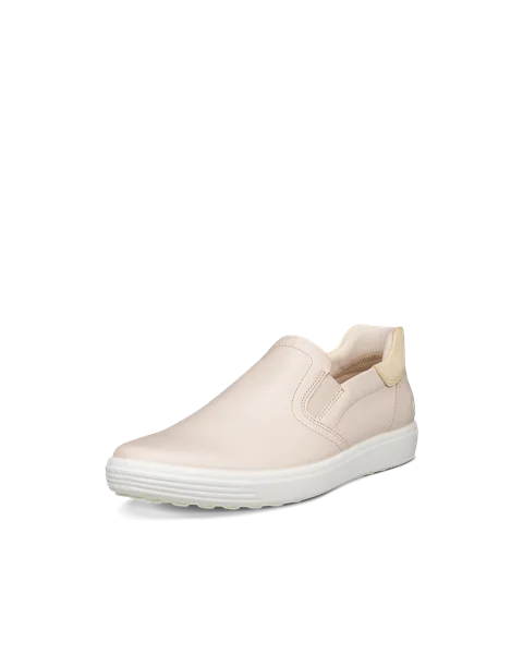 ECCO® Soft 7 dame sneakers skinn - Beige - M