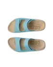 ECCO® Cozmo dame sandal to stropper nubuk - Blå - Top_Left_Pair