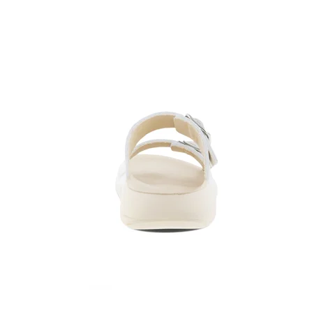 Damskie skórzane sandały z paskami ECCO® Cozmo - Srebrny - Heel