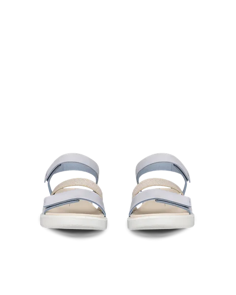 Women's ECCO® Flowt Nubuck Wedge Sandal - Blue - Front_Pair
