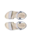 Women's ECCO® Flowt Nubuck Wedge Sandal - Blue - Top_Left_Pair