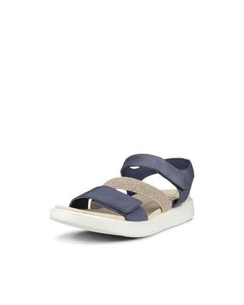 ECCO® Flowt sandale plate en nubuck pour femme - Bleu - M
