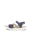 ECCO® Flowt sandale plate en nubuck pour femme - Bleu - O