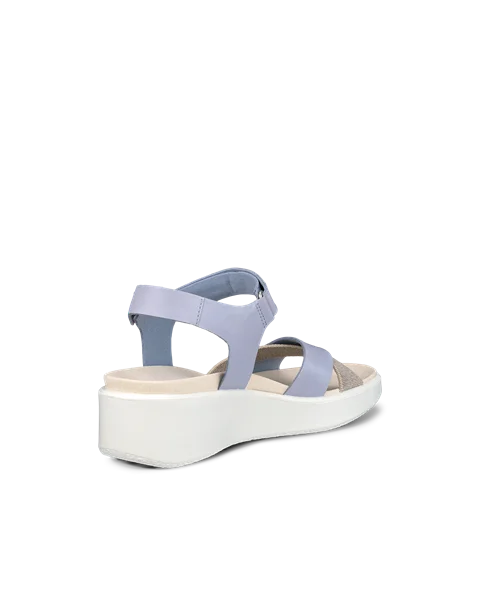 ECCO® Flowt Wedge LX sandaler i nubuck med kilehæl til damer - Blå - B