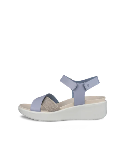 ECCO® Flowt Wedge LX sandaler i nubuck med kilehæl til damer - Blå - O