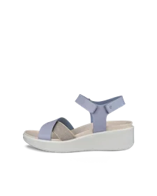 ECCO® Flowt Wedge LX sandaler i nubuck med kilehæl til damer - Blå - O