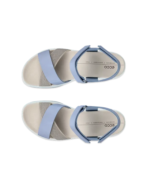 ECCO® Flowt Wedge LX sandaler i nubuck med kilehæl til damer - Blå - Top_Left_Pair