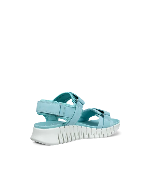 Women's ECCO® Gruuv Sol Nubuck Heeled Sandal - Blue - B