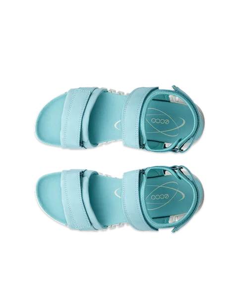 Women's ECCO® Gruuv Sol Nubuck Heeled Sandal - Blue - Top_Left_Pair
