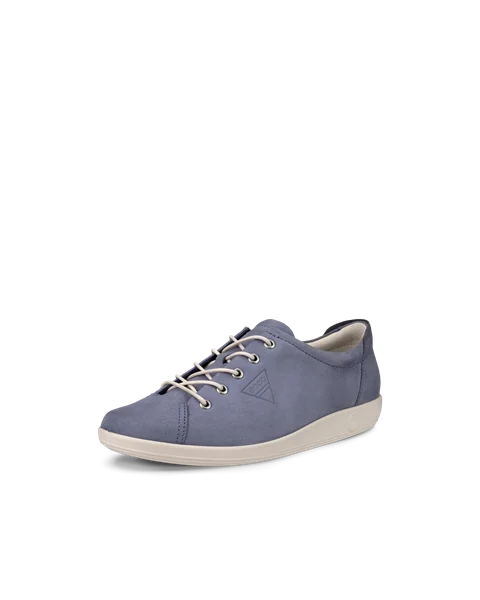 ECCO® Soft 2.0 chaussures de marche en nubuck pour femme - Bleu - M