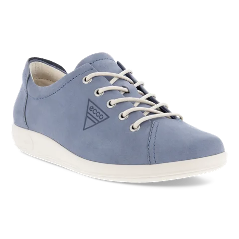Damskie nubukowe sneakersy ECCO® Soft 2.0 - Niebieski - Main