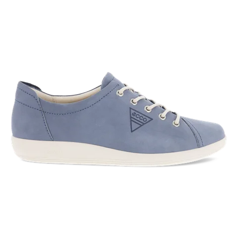 Damskie nubukowe sneakersy ECCO® Soft 2.0 - Niebieski - Outside