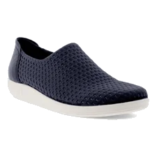 ECCO® Soft 2.0 slip-on sko i stof til damer - Blå - Main
