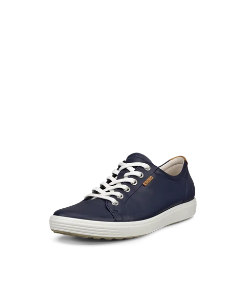 Damskie skórzane sneakersy ECCO® Soft 7 - Niebieski - M