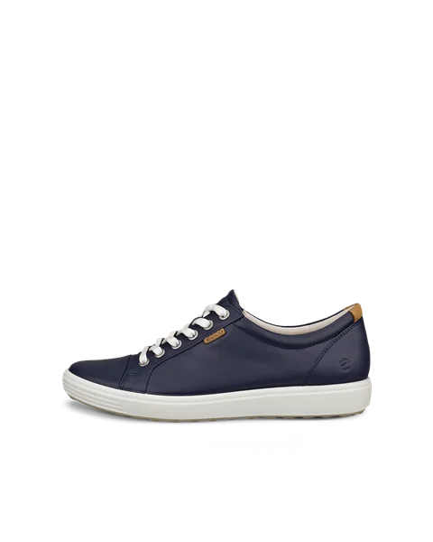 Women's ECCO® Soft 7 Leather Trainer - Navy - O