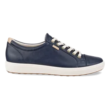 Women's ECCO® Soft 7 Leather Trainer - Blue - Outside