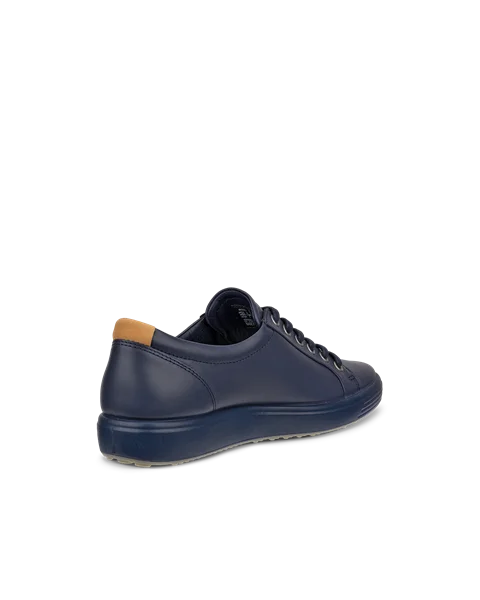 Damskie skórzane sneakersy ECCO® Soft 7 - Niebieski - B