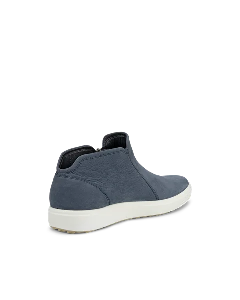 ECCO® Soft 7 Dames suède enkellaarsje met rits - Blauw - B