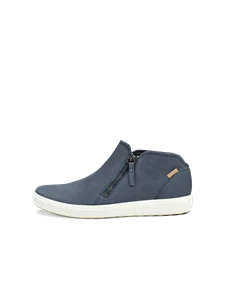 Dámská kotníčková obuv na zip z broušené usně ECCO® Soft 7 - Modrá - O