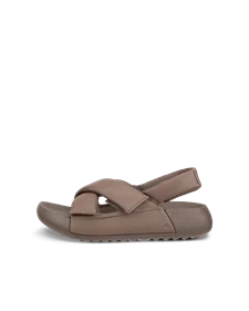 Women's ECCO® Cozmo PF Leather Sandal - Brown - O