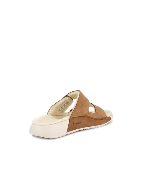 ECCO® Cozmo Sandal Dames nubuck sandaal met twee bandjes - Bruin - B