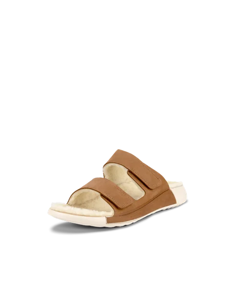 ECCO® Cozmo Sandal Dames nubuck sandaal met twee bandjes - Bruin - M