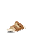 Women's ECCO® Cozmo Sandal Nubuck Two Strap Sandal - Brown - M