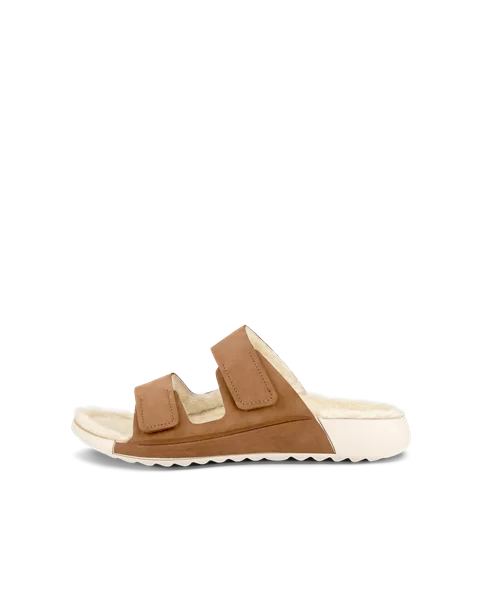 ECCO® Cozmo Sandal Dames nubuck sandaal met twee bandjes - Bruin - O