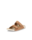 Women's ECCO® Cozmo Nubuck Two Strap Sandal - Brown - M