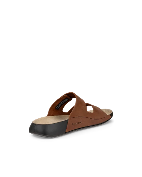 Women's ECCO® Cozmo Nubuck Two Strap Sandal - Brown - B