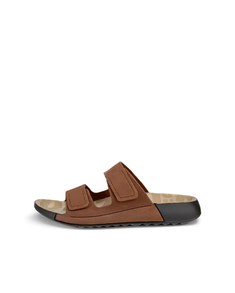 Women's ECCO® Cozmo Nubuck Two Strap Sandal - Brown - O