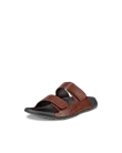 Women's ECCO® Cozmo Leather Two Strap Sandal - Brown - M