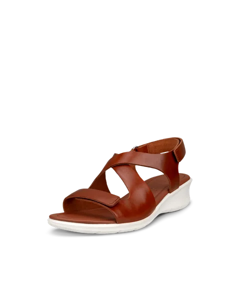 Naisten ECCO® Felicia kiilakorkoinen sandaali nupukkia - Ruskea - M