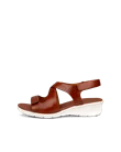 Ženski sandali s polno peto iz nubuk usnja ECCO® Felicia - rjav - O