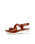 Ženski sandali s polno peto iz nubuk usnja ECCO® Felicia - rjav - O
