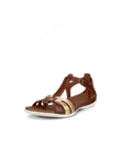 ECCO® Flash ženske kožne sandale s remenom u obloiku slova T - Smeđ - M