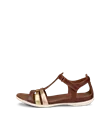 ECCO® Flash ženske kožne sandale s remenom u obloiku slova T - Smeđ - O